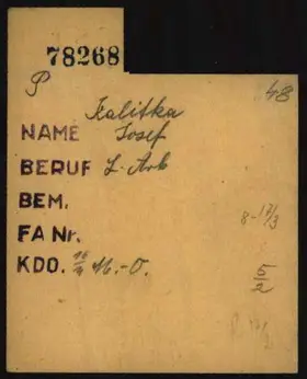 Archivdokument 001-435.jpg zu Jozef Kalitka