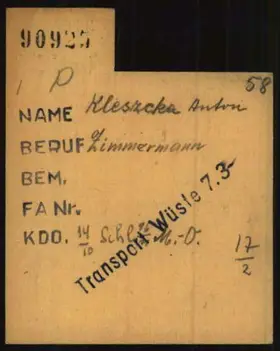 Archivdokument 001-557.jpg zu Antoni Kleszczka